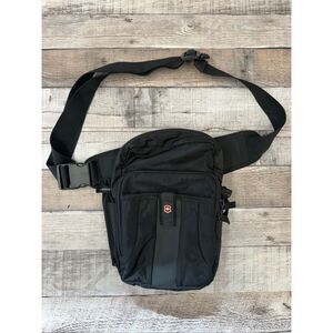 Victorinox Swiss Army Nylon Shoulder Bag Black Utility Outdoor Camping Fishing